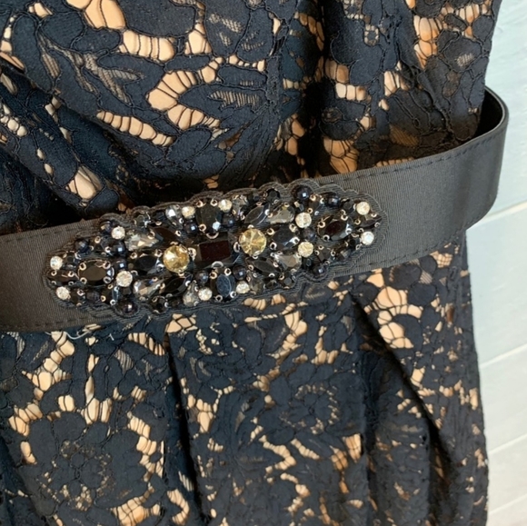 City Chic Off the Shoulder Lace Dreams Dress Black - Picture 3 of 7